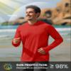 TACVASEN Long Sleeve Shirts for Men Lightweight Hoodie Men Dry Fit Active Hooded Shirts Sun Protection Hoodies SPF Tee Red L view 3