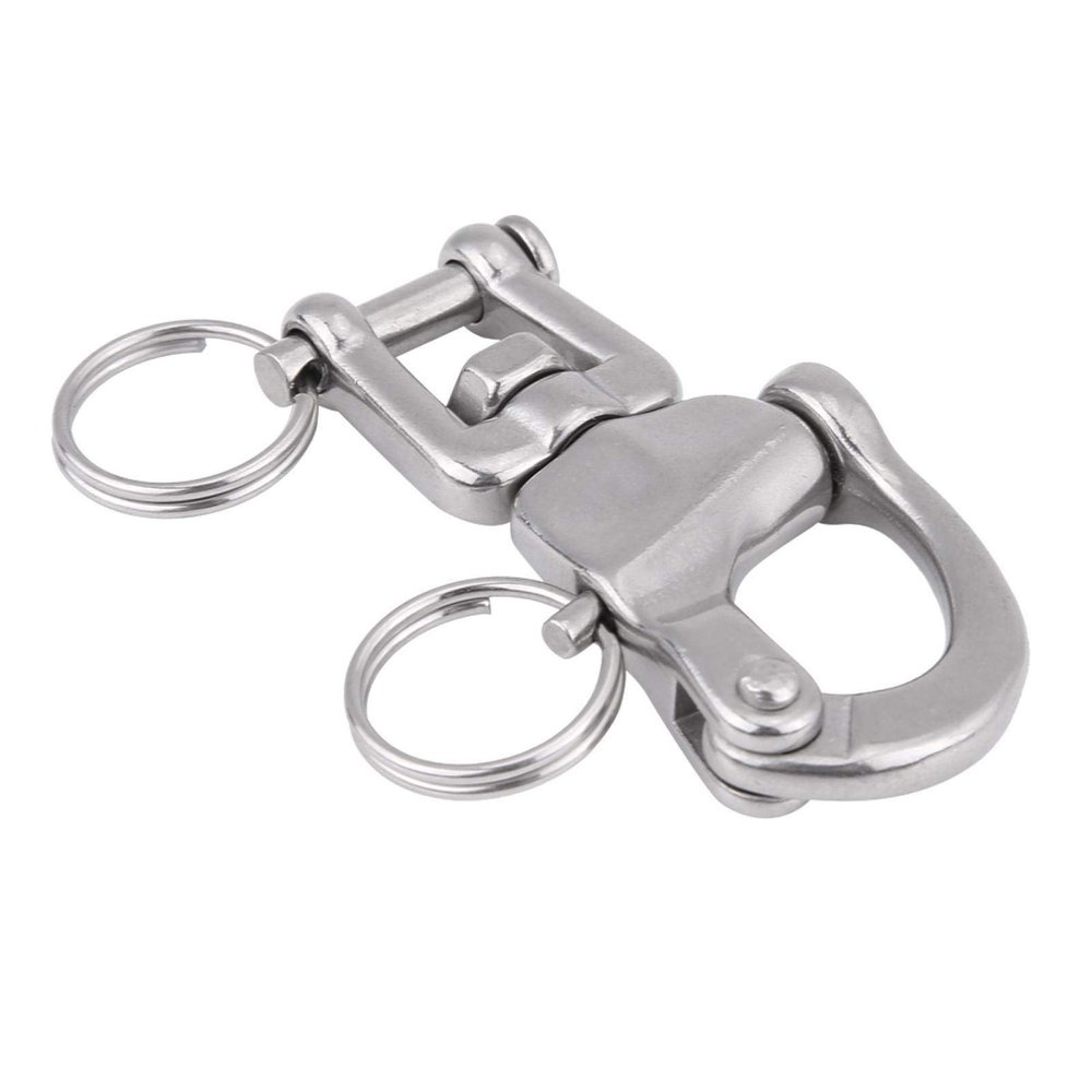 Swivel Eye Snap Shackle, Stainless Steel Quick Release Snap Hook Sailing Halyard Bail Rigging Boat Jaw Clip Marine Anchor Sailboat Hardware Accessories Replacement for Spinnaker Diving Kayak Yacht