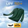 MAGCOMSEN Men's Dark Green Long Sleeve Athletic Shirt UPF 50+ Sun Protection Quick Dry Polyester view 3
