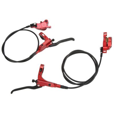SPYMINNPOO Hydraulic Disc Brake Set, Left Rear Right Front Mountain Hydraulic Disc Brake with 4 Piston CNC Bilateral Oil Brake,Mechanical Disc Brake Upgrade kit for