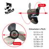 Boatman Outboard Propeller 13 7/8x21 Stainless Steel Fit Suzuki Boat Engines 60-140HP 3 Blades 13 Spline Tooth RH view 2
