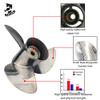 Boatman Outboard Propeller 13 7/8x21 Stainless Steel Fit Suzuki Boat Engines 60-140HP 3 Blades 13 Spline Tooth RH view 3