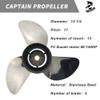 Boatman Outboard Propeller 13 7/8x21 Stainless Steel Fit Suzuki Boat Engines 60-140HP 3 Blades 13 Spline Tooth RH view 4
