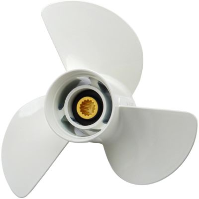 13 1/4 x 17-K Upgrade Aluminum Outboard Propeller- For Yamaha Engines 60HP 70HP 75HP 80HP 85HP 90HP 115HP 130HP15 Spline Tooth3-BladeRH, NO. 6E5-45945-01-EL,Boat Motor Aluminum Propeller, white
