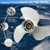 13 1/4 x 17-K Upgrade Aluminum Outboard Propeller- For Yamaha Engines 60HP 70HP 75HP 80HP 85HP 90HP 115HP 130HP15 Spline Tooth3-BladeRH, NO. 6E5-45945-01-EL,Boat Motor Aluminum Propeller, white view 2