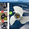 13 1/4 x 17-K Upgrade Aluminum Outboard Propeller- For Yamaha Engines 60HP 70HP 75HP 80HP 85HP 90HP 115HP 130HP15 Spline Tooth3-BladeRH, NO. 6E5-45945-01-EL,Boat Motor Aluminum Propeller, white view 3