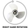 13 1/4 x 17-K Upgrade Aluminum Outboard Propeller- For Yamaha Engines 60HP 70HP 75HP 80HP 85HP 90HP 115HP 130HP15 Spline Tooth3-BladeRH, NO. 6E5-45945-01-EL,Boat Motor Aluminum Propeller, white view 4