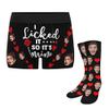 Artsadd Custom Face Men Boxers Briefs Socks, Personalized Licked It's Mine Underwear Underpants Gifts for Husband Boyfriend view 1