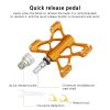 Bike Pedal, 1 Pair Aluminum Alloy Quick Release Bike Pedals Waterproof Sealed Bearings Pedals for Road Mountain Folding Bikes view 2