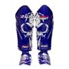 Spall Pro US Muay Thai Guards Shin Guards for Kickboxing Martial Arts BJJ Boxing Sparring with MMA Foot Protector - Born to Fight Blue (X-Large) view 1