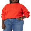 Amazon Essentials Women's Cable Knit Sweater, Soft-Touch Modern Crewneck, Poppy Red, Small, Plus Size Available view 3