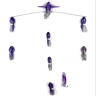 18" Bulb Squid Tracker Bar (6" Bulb Squid, Starboard, Purple/Black)