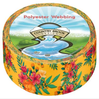 Country Brook Design - Tropical Floral Polyester Webbing (1 1/2 Inch, 10 Yards)