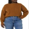 Amazon Essentials Women's Cable Knit Sweater, Soft-Touch Modern Crewneck, Dark Camel, Small, Plus Size Available view 4
