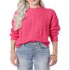 Amazon Essentials Women's Cable Knit Sweater, Soft-Touch Modern Crewneck, Hot Pink, Medium, Plus Size Available view 1