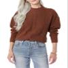 Amazon Essentials Women's Cable Knit Sweater, Soft-Touch Modern Crewneck, Dark Toffee Brown, XX-Large, Plus Size Available view 1