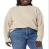 Amazon Essentials Women's Cable Knit Sweater, Soft-Touch Modern Crewneck, Tan Heather, XX-Large, Plus Size Available view 4