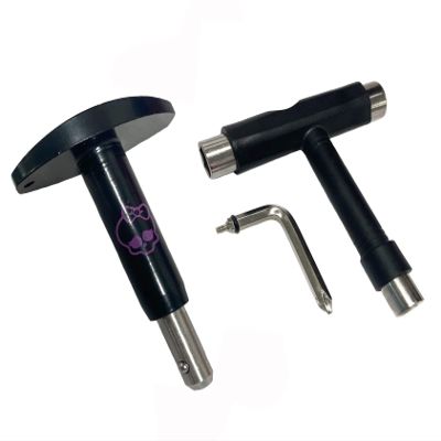 Kami-So Roller Skate Tool for Bearings with T5 Tool | Scooter, Skateboard, Longboard, Roller Skate Accessories | Bearing Remover for Skaters | Portable Repair Kit | Universal Fit Design | Purple Logo