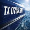 Boat Registration Numbers and Letters Domed 3D Finish Super Wake Font Style (White Center/Chrome Outline) view 1