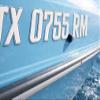 Boat Registration Numbers and Letters Domed 3D Finish Super Wake Font Style (White Center/Chrome Outline) view 4