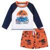 Gerber Baby Boys Baby Toddler Long Sleeved Rashguard Swim Bathing Suit Set Blue Beach 6-9 Months view 1