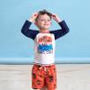 Gerber Baby Boys Baby Toddler Long Sleeved Rashguard Swim Bathing Suit Set Blue Beach 6-9 Months view 3