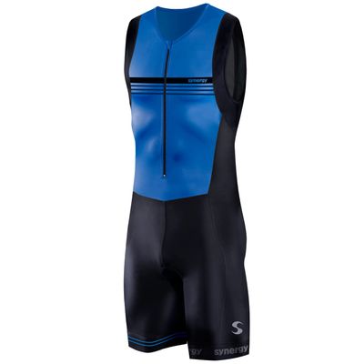 Synergy Triathlon Trisuit - Men's Race Sleeveless Tri Suit (Ocean, Small)