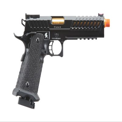 Lancer Tactical Knightshade Hi-Capa Gas Blowback Airsoft Pistol Color: Black/Gold Barrel
