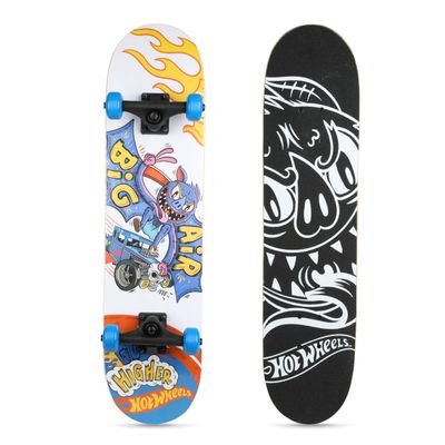 Hot Wheels 31 inch Skateboard, 9-ply Maple Desk Skate Board for Cruising, Carving, Tricks and Downhill