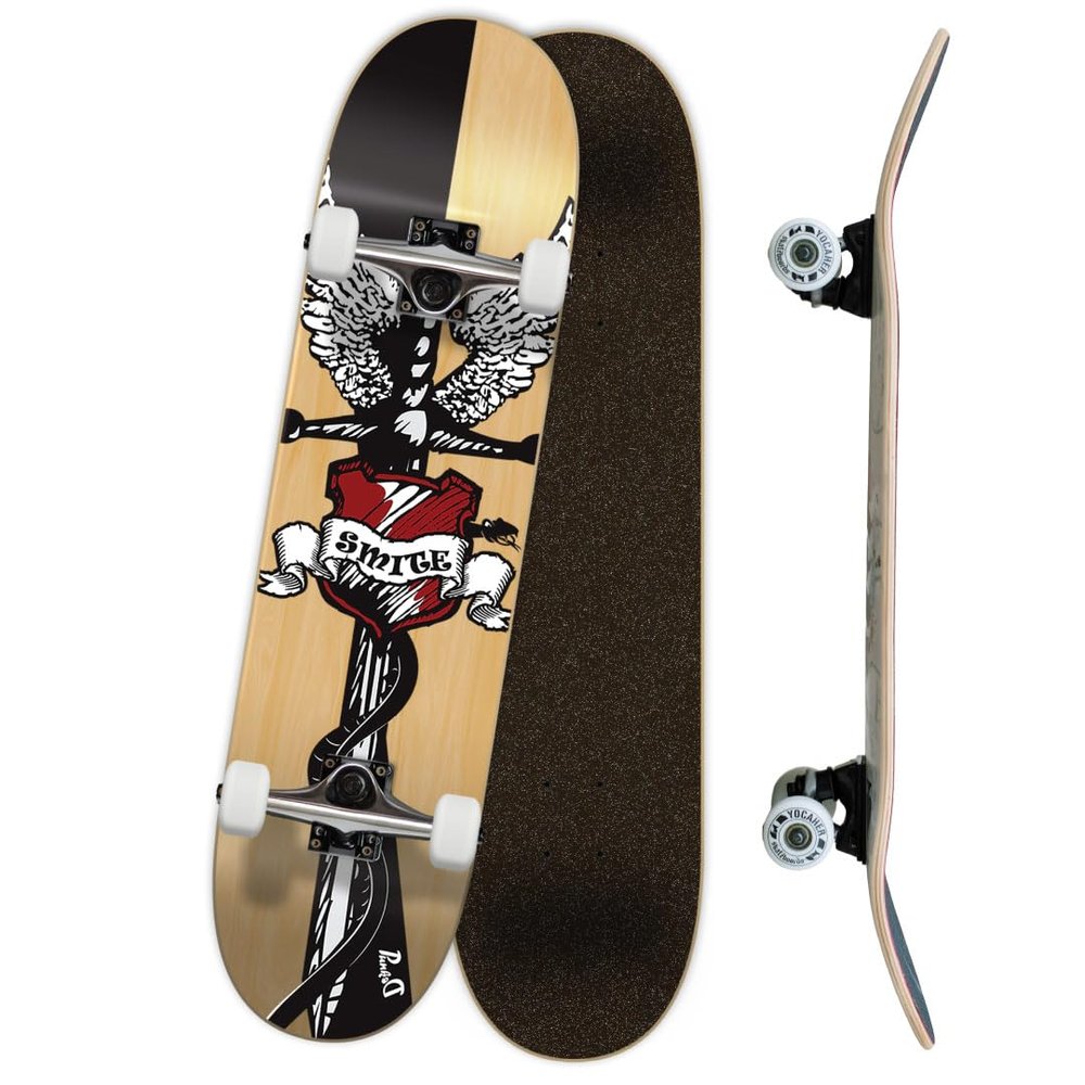 Yocaher Complete 31" x 7.75" Skateboards w/Premium Skateboard Grip Tape, Pro Aluminum Alloy Truck, ABEC-9 Bearing, 54mm Wheels
