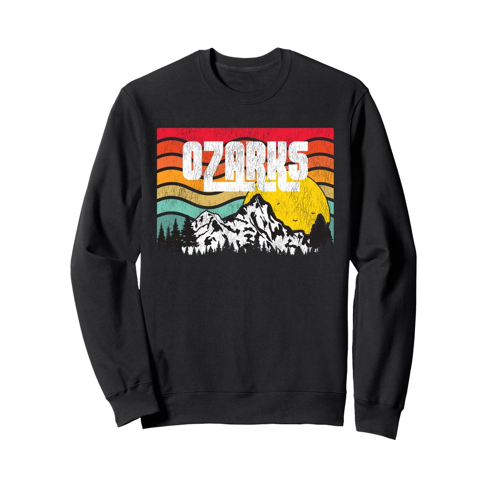 Ozark Mountains Ozarks Forests Vintage Sunset Retro Sweatshirt