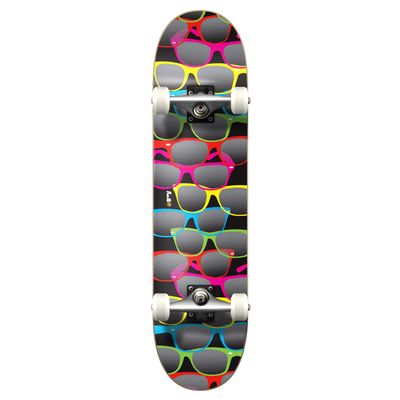 Yocaher Retro Series Pro Complete 7.75" Skateboards w/7Ply Maple Skateboard Deck, Standard Skate Board, BLACKWIDOW Premium Grip Tape, (Complete 7.75" Shades Black)