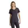 Skechers by Barco Vitality Electra Classic Fit Scrub Top for Women  Pewter, 3-Pocket Classic V-Neck Top w/ 4-Way Stretch  Moisture Wicking, Quick-Shed, Anti-Static  XL, Regular Fit view 1