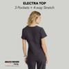 Skechers by Barco Vitality Electra Classic Fit Scrub Top for Women  Pewter, 3-Pocket Classic V-Neck Top w/ 4-Way Stretch  Moisture Wicking, Quick-Shed, Anti-Static  XL, Regular Fit view 4