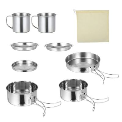 1set Outdoor Camping Cookware Cooking Utensils for Hiking Picnics and BBQ Lightweight Multi Design for Open Fire Cooking