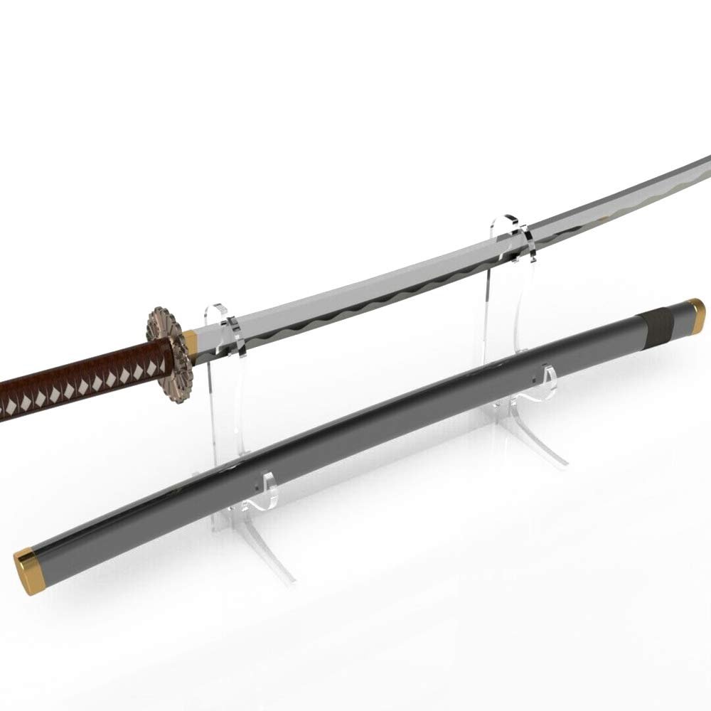 WANLIAN Acrylic Two-Tier Samurai Sword Stand - Desktop Display Stand, Supports All Swords (Transparent)