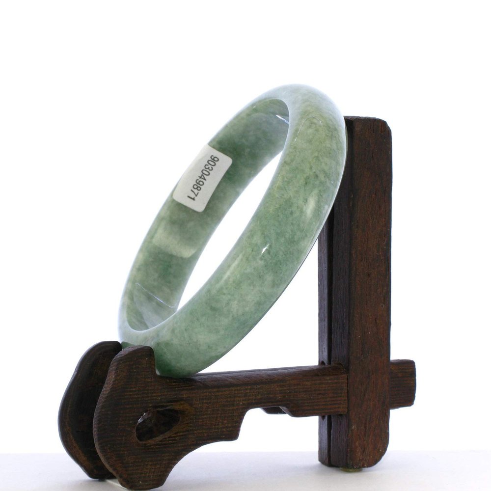 2.4" China Grade A Certified Nature Hisui Jadeite Jade Lavender and Green Women's Bangle Bracelets 9871