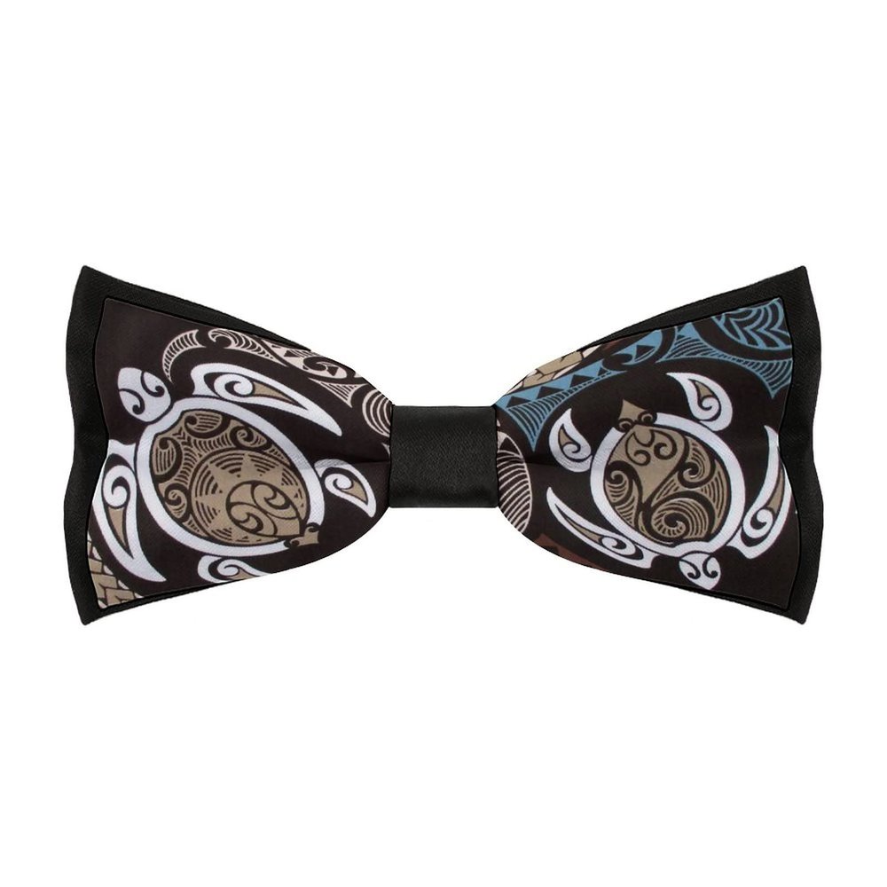 BAIKUTOUAN Hawaiian Honu Sea Turtle Men's Polyester Bow Tie Adjustable Pre-Tied Bowtie for Business Wedding Party