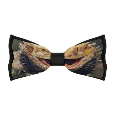 BAIKUTOUAN Cool Bearded Dragon Lizards Men's Polyester Bow Tie Adjustable Pre-Tied Bowtie for Business Wedding Party