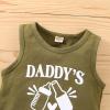 ITFABS Toddler Baby Boy Little Guy Print T Shirt Tees Tank Tops+Camouflage Short Pants Outfit Set Summer Clothes (Army Green A, 18-24 months) view 3