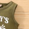 ITFABS Toddler Baby Boy Little Guy Print T Shirt Tees Tank Tops+Camouflage Short Pants Outfit Set Summer Clothes (Army Green A, 18-24 months) view 4
