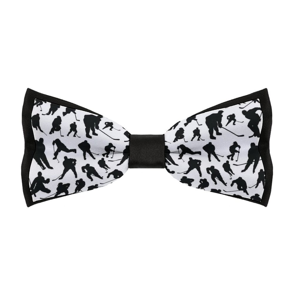 BAIKUTOUAN Hockey Players Men's Polyester Bow Tie Adjustable Pre-Tied Bowtie for Business Wedding Party