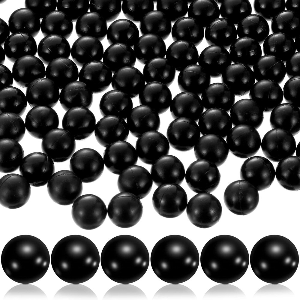 Civaner 150 x 68/61 Caliber Projectiles for Defense and Practice Reusable 68 Breaker Paintballs Solid Plastic Nylon Projectiles(Black,68 Caliber)