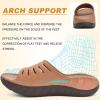 KuaiLu Mens Recovery Sandals Orthotic Arch Support Open Toe Sport Slides Thick Cushion Orthopedic Plantar Fasciitis Wide Width Summer Pool Beach Waterproof Walking Slippers Khaki Brown Size 10 view 3