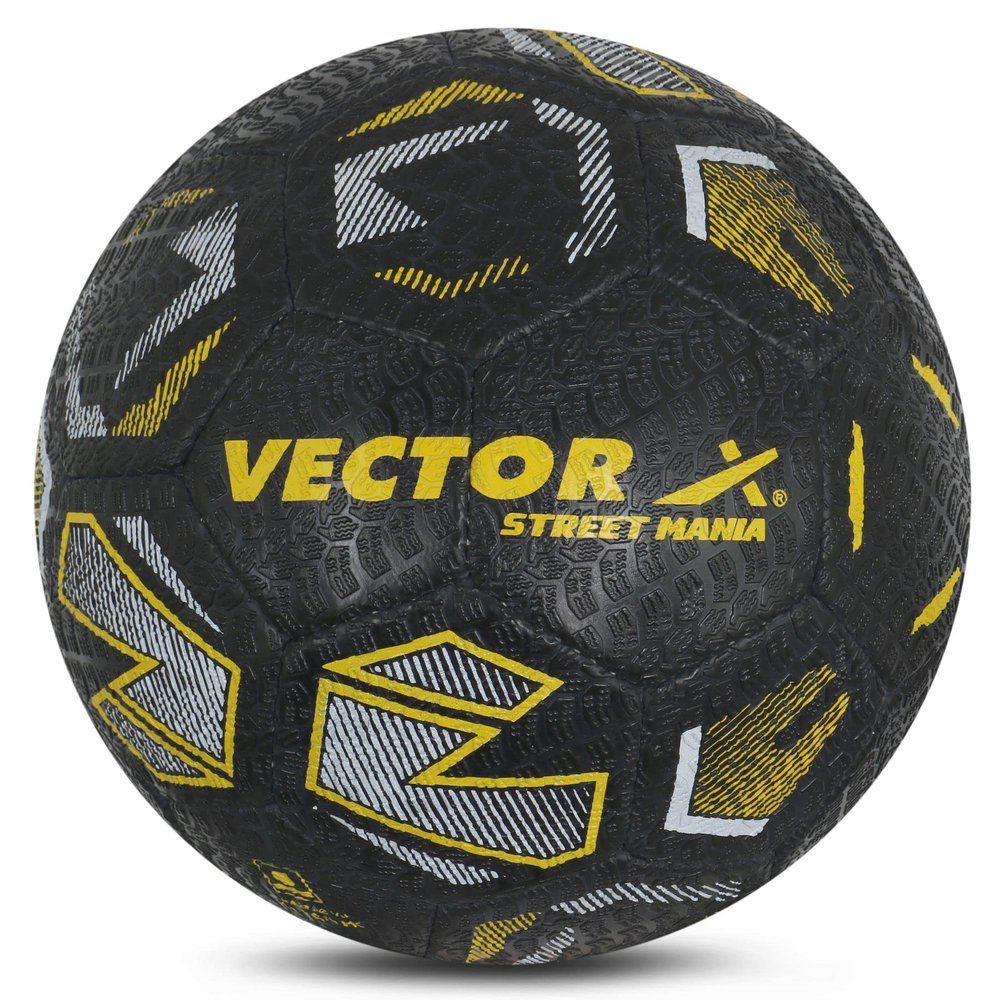 Vector X Street Mania Hand Stitched Football (Size-5) (Black-Yellow)