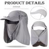 4 Pair Sun Hat Fishing Hats UPF 50+ Outdoor Hiking Hat UV Sun Protection Hat with Neck Flap Face Mask and 4 Pack Arm Sleeves for Men Women (Light Gray, Dark Gray, Navy Blue, Beige, Army Green) view 2