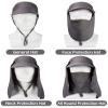 4 Pair Sun Hat Fishing Hats UPF 50+ Outdoor Hiking Hat UV Sun Protection Hat with Neck Flap Face Mask and 4 Pack Arm Sleeves for Men Women (Light Gray, Dark Gray, Navy Blue, Beige, Army Green) view 3