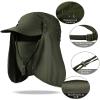 4 Pair Sun Hat Fishing Hats UPF 50+ Outdoor Hiking Hat UV Sun Protection Hat with Neck Flap Face Mask and 4 Pack Arm Sleeves for Men Women (Light Gray, Dark Gray, Navy Blue, Beige, Army Green) view 4