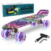 Kqpoinw Kids Skateboard,22" Complete Skateboards for Kid,Teens,Girls,Beginners,Skate Board,Purple Skateboards with Colorful LED Light up Wheels,Skate Tool, Ideal Gift for Girls,Kids view 1