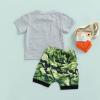 2Pc Baby Boy Clothes My Hero Wears Camo T-Shirt Top+Camouflage Print Elastic Cotton Shorts Summer Outfit Set (Gray, 6-12 Months) view 4